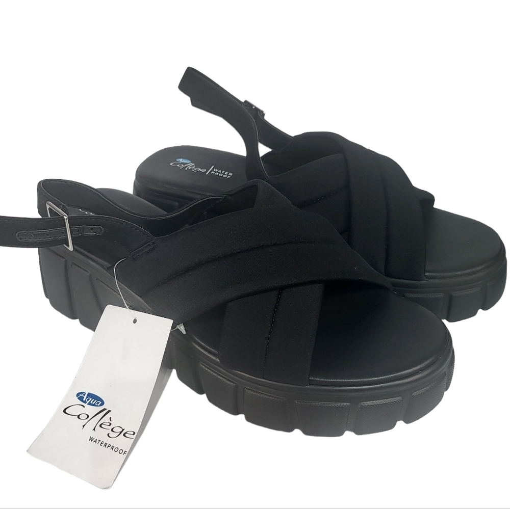 Aqua College Godess Waterproof Sandals Black - Picture 2 of 4